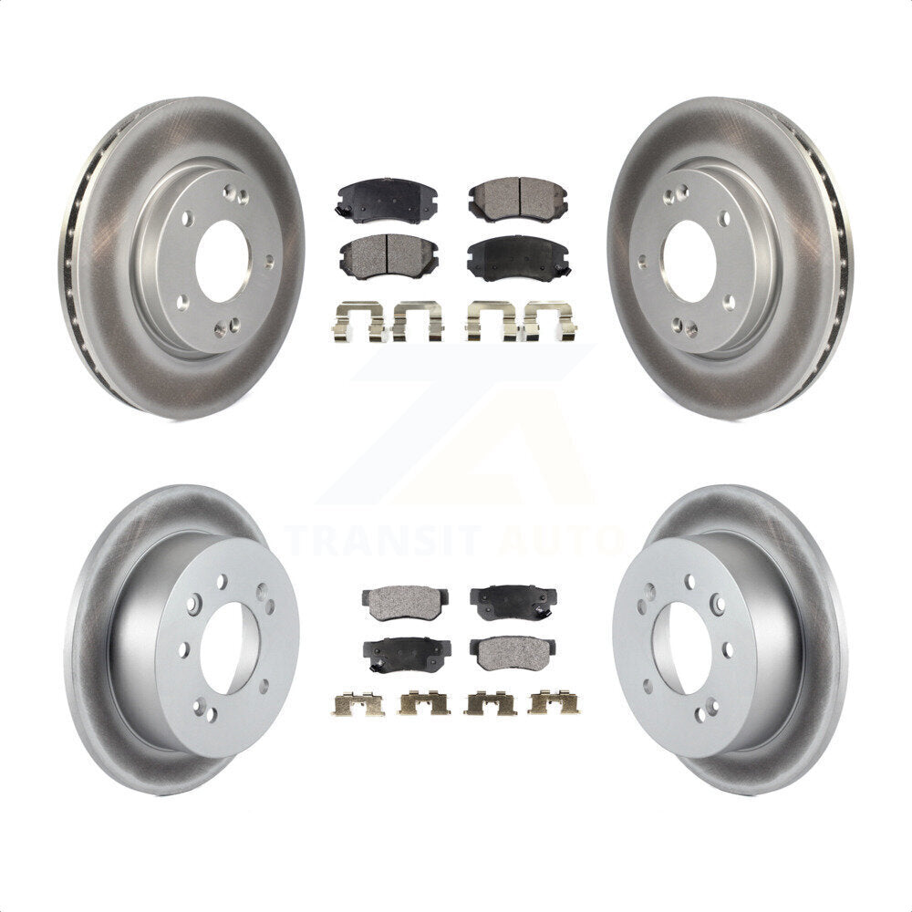 Front Rear Coated Disc Brake Rotors And Semi-Metallic Pads Kit For Hyundai Elantra KGF-100971 by Transit Auto