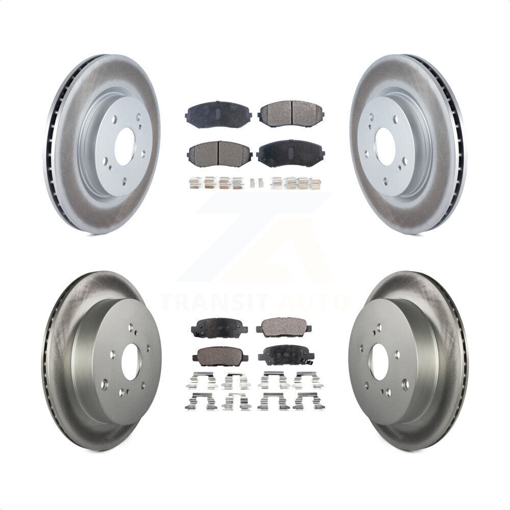 Front Rear Coated Disc Brake Rotors And Semi-Metallic Pads Kit For 2009-2013 Suzuki Grand Vitara KGF-100972 by Transit Auto