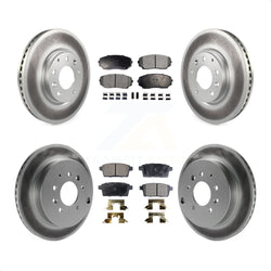 Front Rear Coated Disc Brake Rotors And Semi-Metallic Pads Kit For Ford Edge Mazda CX-7 Lincoln MKX KGF-100982