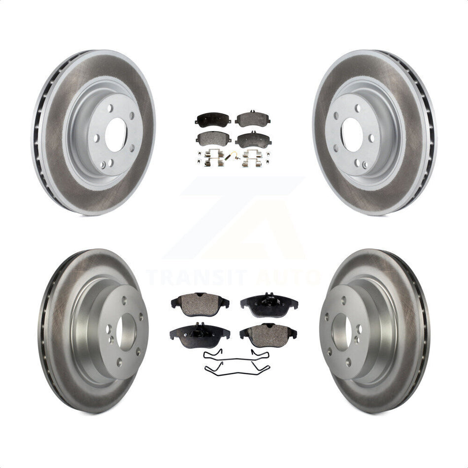 Front Rear Coated Disc Brake Rotors And Semi-Metallic Pads Kit For Mercedes-Benz GLK350 GLK250 KGF-100986 by Transit Auto