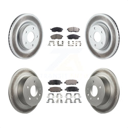 Front Rear Coated Disc Brake Rotors And Semi-Metallic Pads Kit For Nissan Altima KGF-100992