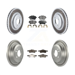 Front Rear Coated Disc Brake Rotors And Semi-Metallic Pads Kit For 2002-2005 Mini Cooper With 294mm Diameter Rotor 4 Lug Wheels KGF-101006