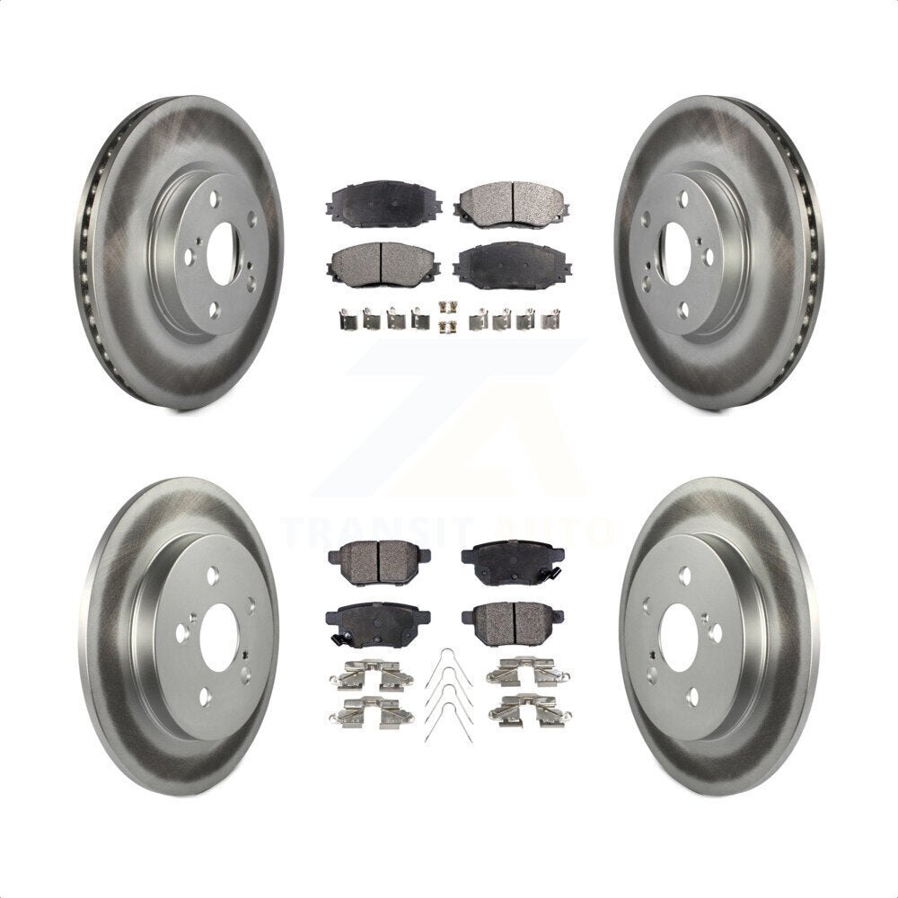 Front Rear Coated Disc Brake Rotors And Semi-Metallic Pads Kit For Toyota Corolla Matrix Pontiac Vibe KGF-101015 by Transit Auto