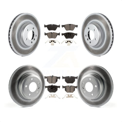 Front Rear Coated Disc Brake Rotors And Semi-Metallic Pads Kit For 2007 BMW 335xi KGF-101032