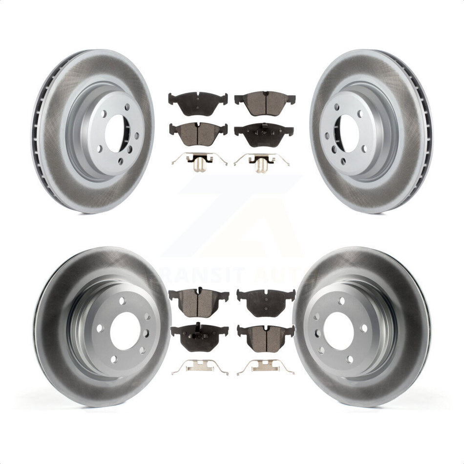 Front Rear Coated Disc Brake Rotors And Semi-Metallic Pads Kit For 2007 BMW 335xi KGF-101032 by Transit Auto