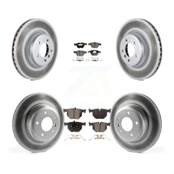 Front Rear Coated Disc Brake Rotors And Semi-Metallic Pads Kit For BMW 335i xDrive X1 335d 335xi 335is KGF-101033