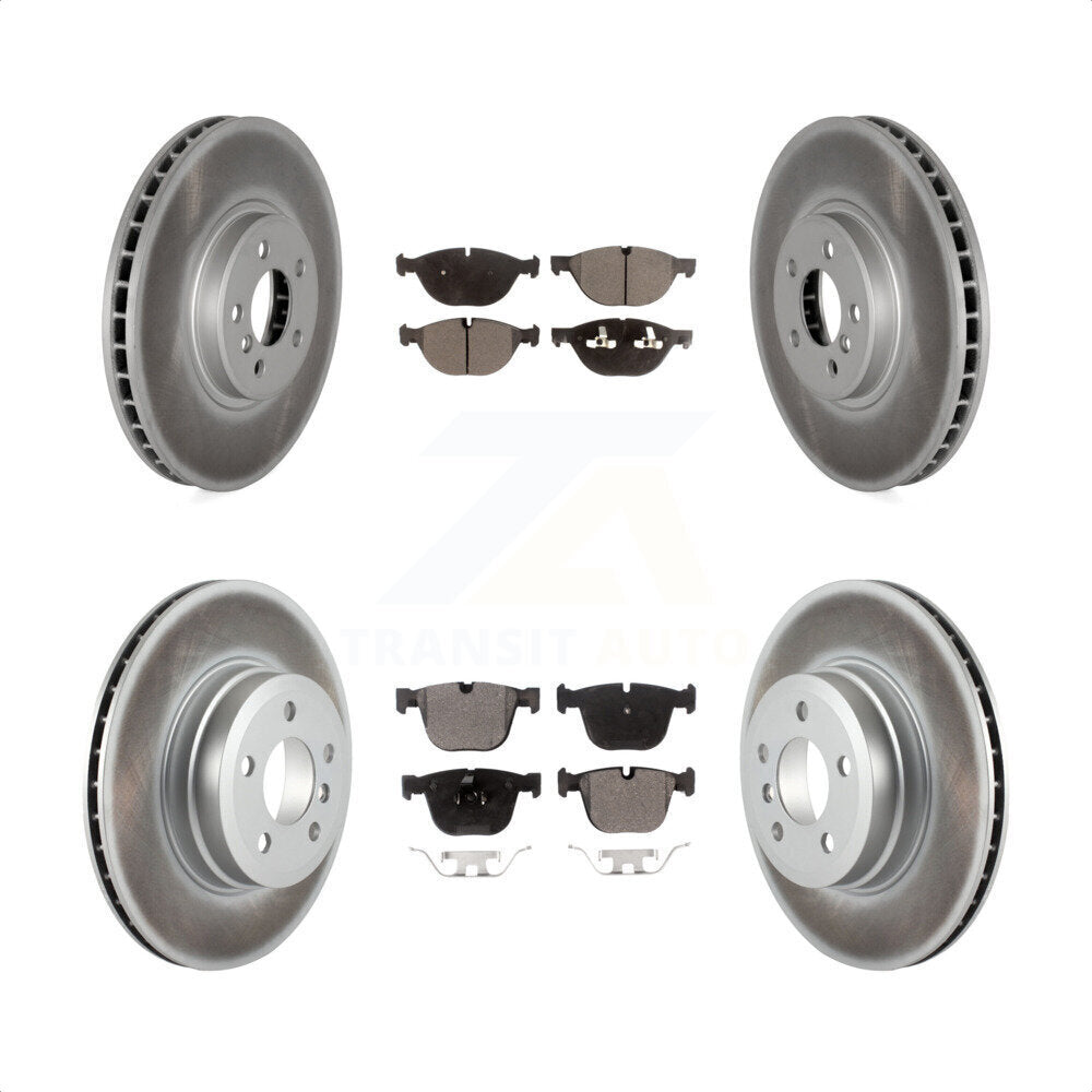 Front Rear Coated Disc Brake Rotors And Semi-Metallic Pads Kit For BMW X5 X6 xDrive50i KGF-101055 by Transit Auto