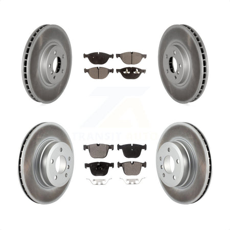 Front Rear Coated Disc Brake Rotors And Semi-Metallic Pads Kit For BMW X5 X6 xDrive50i KGF-101055 by Transit Auto