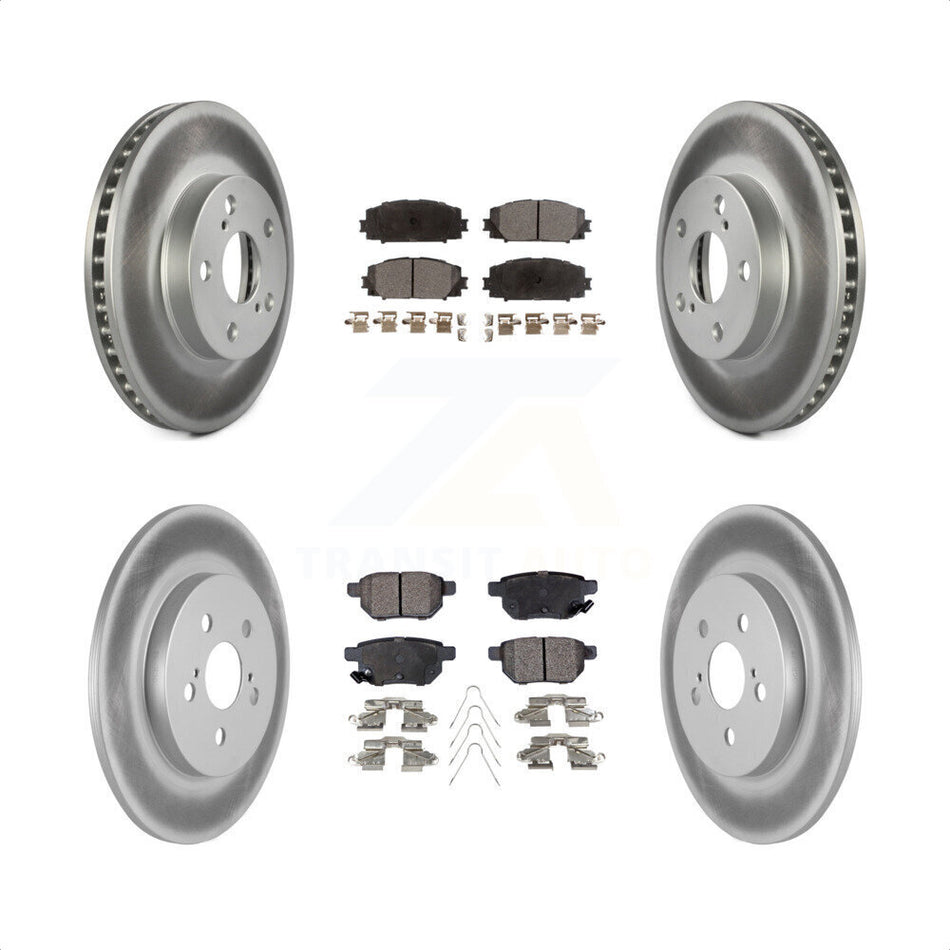 Front Rear Coated Disc Brake Rotors And Semi-Metallic Pads Kit For Lexus CT200h KGF-101063 by Transit Auto