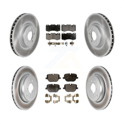 Front Rear Coated Disc Brake Rotors And Semi-Metallic Pads Kit For 2010-2013 Land Rover Range Sport Supercharged KGF-101106
