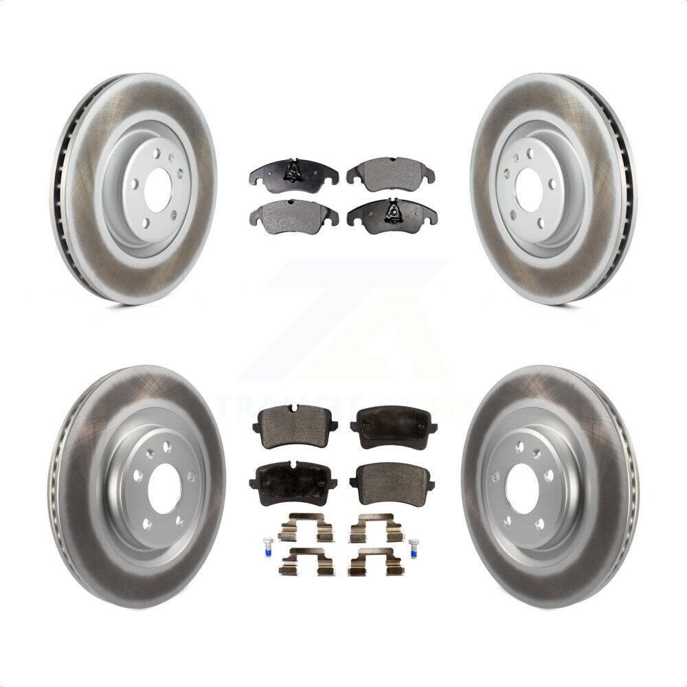 Front Rear Coated Disc Brake Rotors And Semi-Metallic Pads Kit For Audi A6 KGF-101108 by Transit Auto