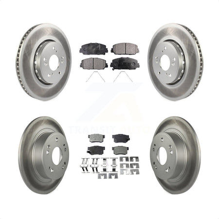 Front Rear Coated Disc Brake Rotors And Semi-Metallic Pads Kit For 2016 Acura ILX KGF-101126 by Transit Auto