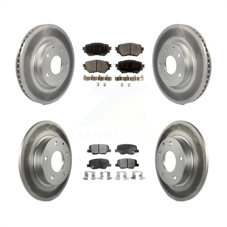 Front Rear Coated Disc Brake Rotors And Semi-Metallic Pads Kit For Mazda 3 Sport 2.5L KGF-101145 by Transit Auto