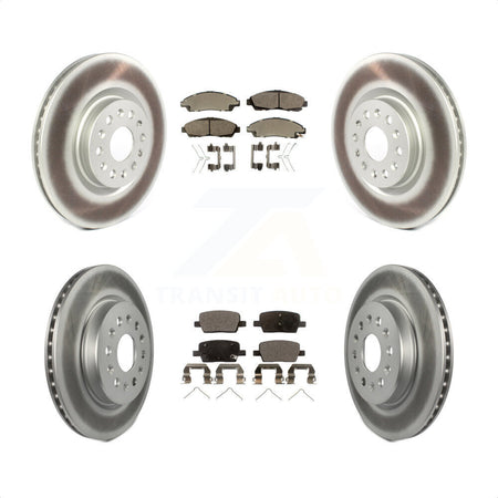 Front Rear Coated Disc Brake Rotors And Semi-Metallic Pads Kit For Cadillac XT5 Buick Enclave XT6 KGF-101187 by Transit Auto