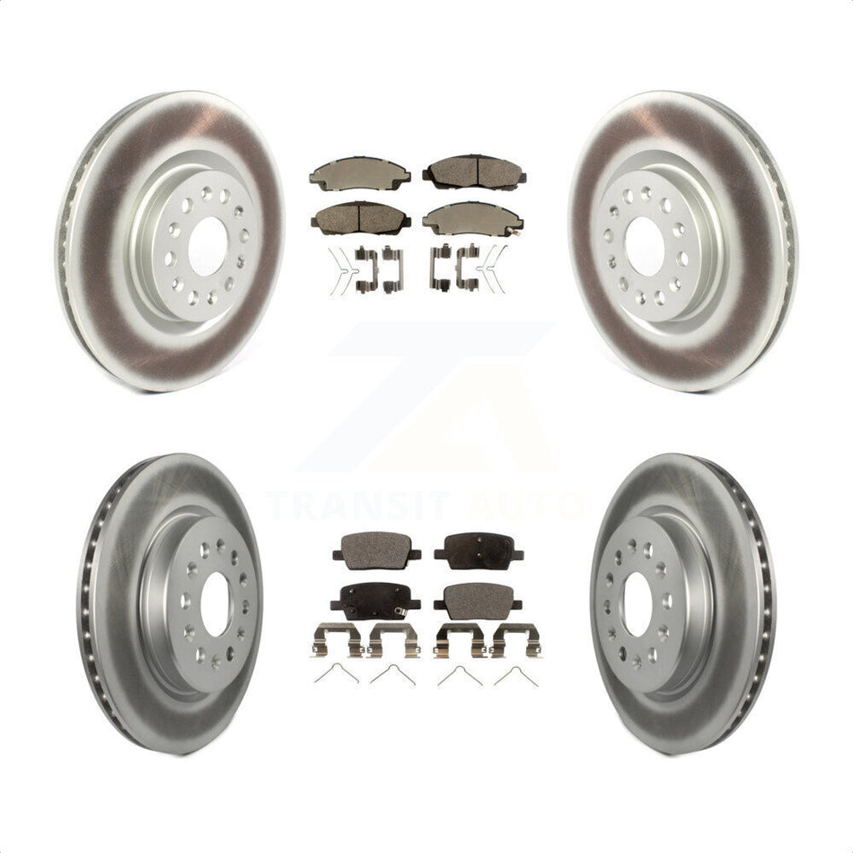 Front Rear Coated Disc Brake Rotors And Semi-Metallic Pads Kit For Cadillac XT5 Buick Enclave XT6 KGF-101187 by Transit Auto