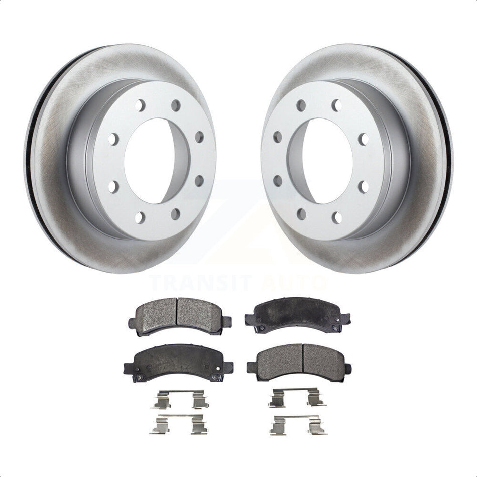 Rear Coated Disc Brake Rotors And Semi-Metallic Pads Kit For Chevrolet Express 2500 GMC 3500 Savana KGF-101197 by Transit Auto