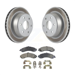 Rear Coated Disc Brake Rotors And Semi-Metallic Pads Kit For Chevrolet Silverado 1500 GMC Tahoe Sierra Suburban Yukon Avalanche XL Cadillac Escalade ESV EXT KGF-101200