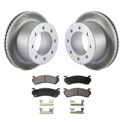 Rear Coated Disc Brake Rotors And Semi-Metallic Pads Kit For 2007 GMC Sierra 3500 Classic With 12000 Lb GVW KGF-101203