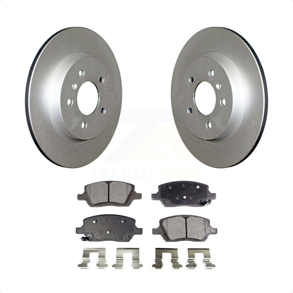 Rear Coated Disc Brake Rotors And Semi-Metallic Pads Kit For 2005-2005 Chevrolet Uplander Pontiac Montana Buick Terraza Saturn Relay KGF-101215 by Transit Auto