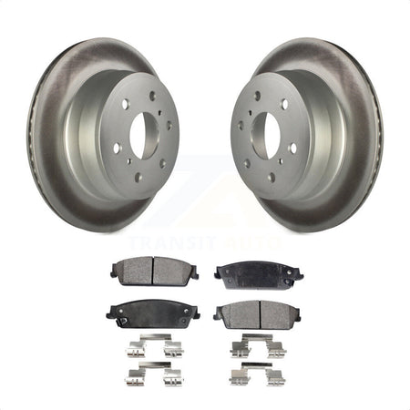 Rear Coated Disc Brake Rotors And Semi-Metallic Pads Kit For Chevrolet Silverado 1500 GMC Sierra Tahoe Suburban Yukon Cadillac XL Avalanche Escalade ESV EXT KGF-101222 by Transit Auto