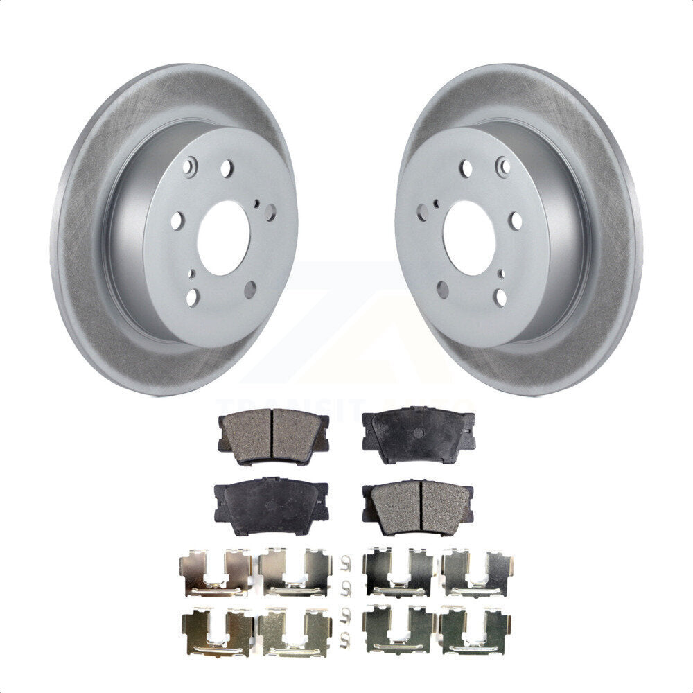 Rear Coated Disc Brake Rotors And Semi-Metallic Pads Kit For Toyota Matrix Pontiac Vibe KGF-101228 by Transit Auto