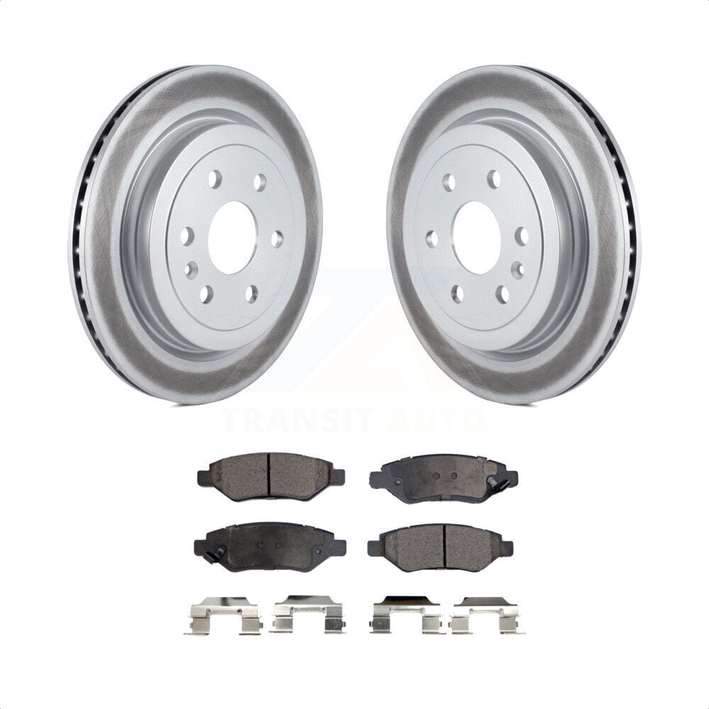 Rear Coated Disc Brake Rotors And Semi-Metallic Pads Kit For Cadillac SRX Saab 9-4X KGF-101233 by Transit Auto