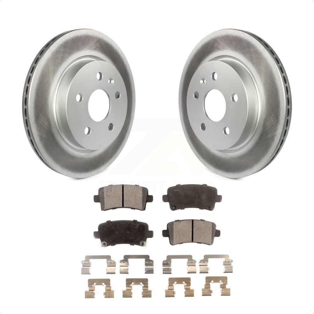 Rear Coated Disc Brake Rotors And Semi-Metallic Pads Kit For Chevrolet Malibu Buick Impala LaCrosse Regal Cadillac XTS Limited Saab 9-5 Allure KGF-101237 by Transit Auto