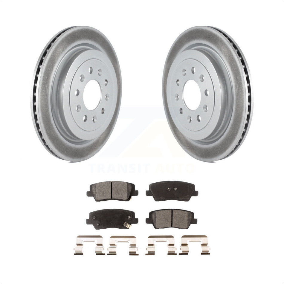 Rear Coated Disc Brake Rotors And Semi-Metallic Pads Kit For Cadillac ATS KGF-101245 by Transit Auto