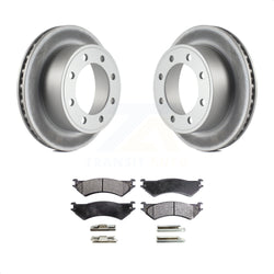 Rear Coated Disc Brake Rotors And Semi-Metallic Pads Kit For Ford E-350 Super Duty E-250 Econoline Club Wagon E-150 KGF-101253