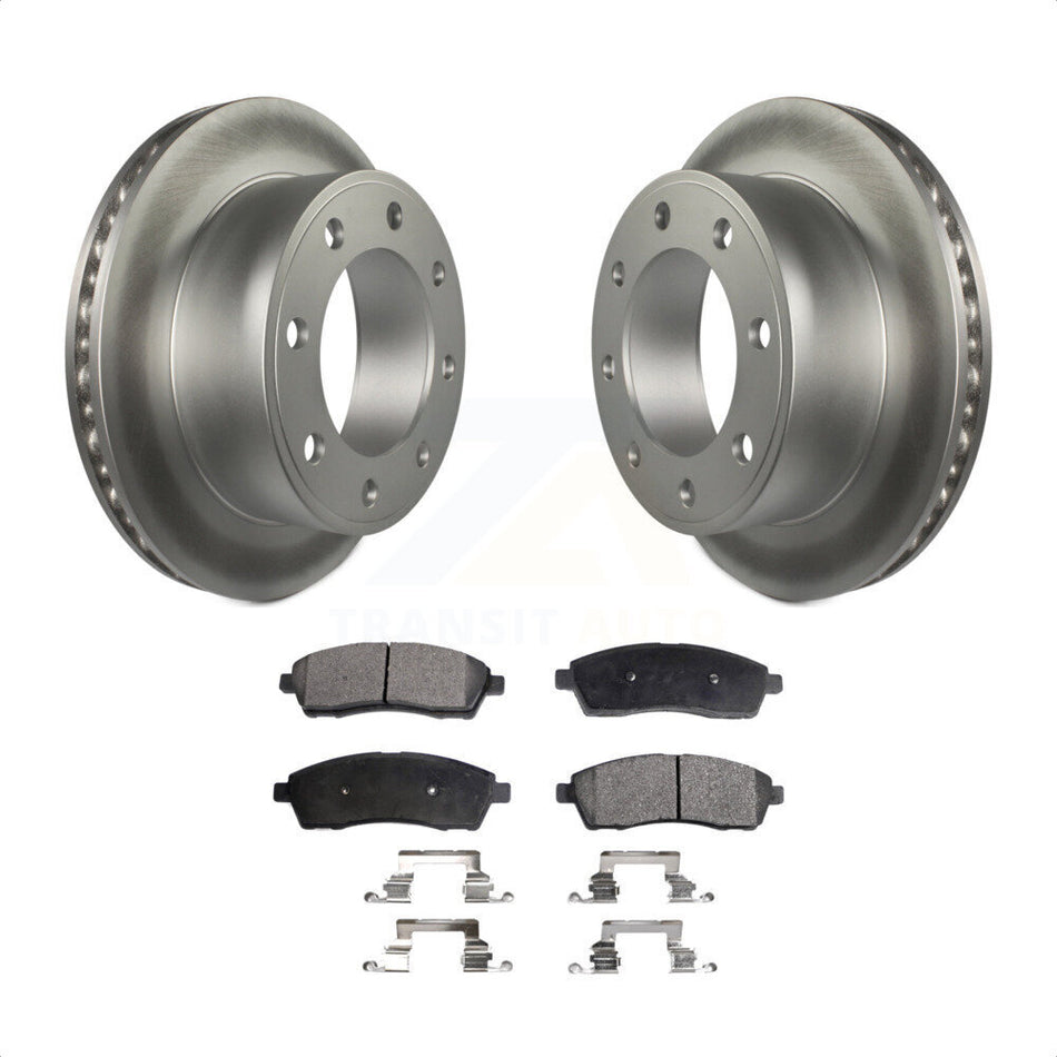 Rear Coated Disc Brake Rotors And Semi-Metallic Pads Kit For Ford F-250 Super Duty F-350 Excursion KGF-101255 by Transit Auto