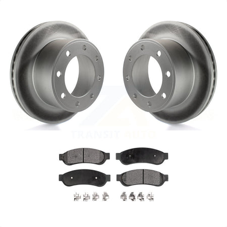 Rear Coated Disc Brake Rotors And Semi-Metallic Pads Kit For Ford F-250 Super Duty F-350 KGF-101274 by Transit Auto