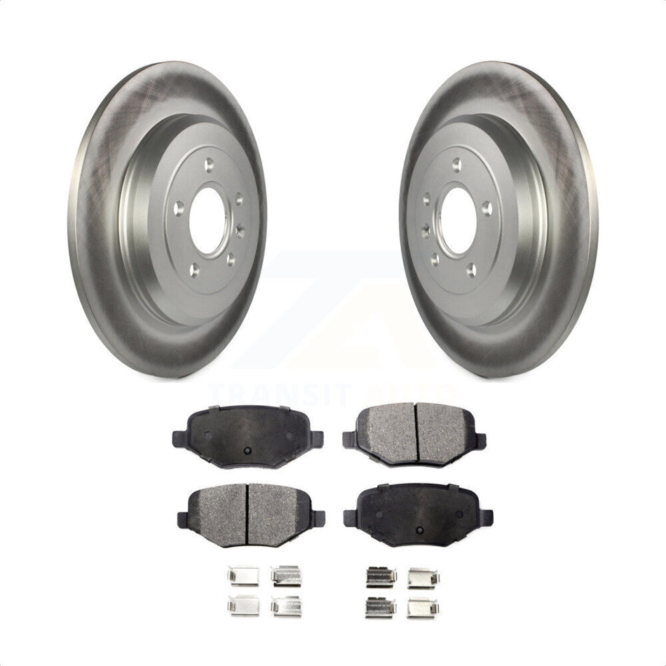 Rear Coated Disc Brake Rotors And Semi-Metallic Pads Kit For Ford Explorer Edge Taurus Flex Lincoln MKX MKS MKT KGF-101280 by Transit Auto