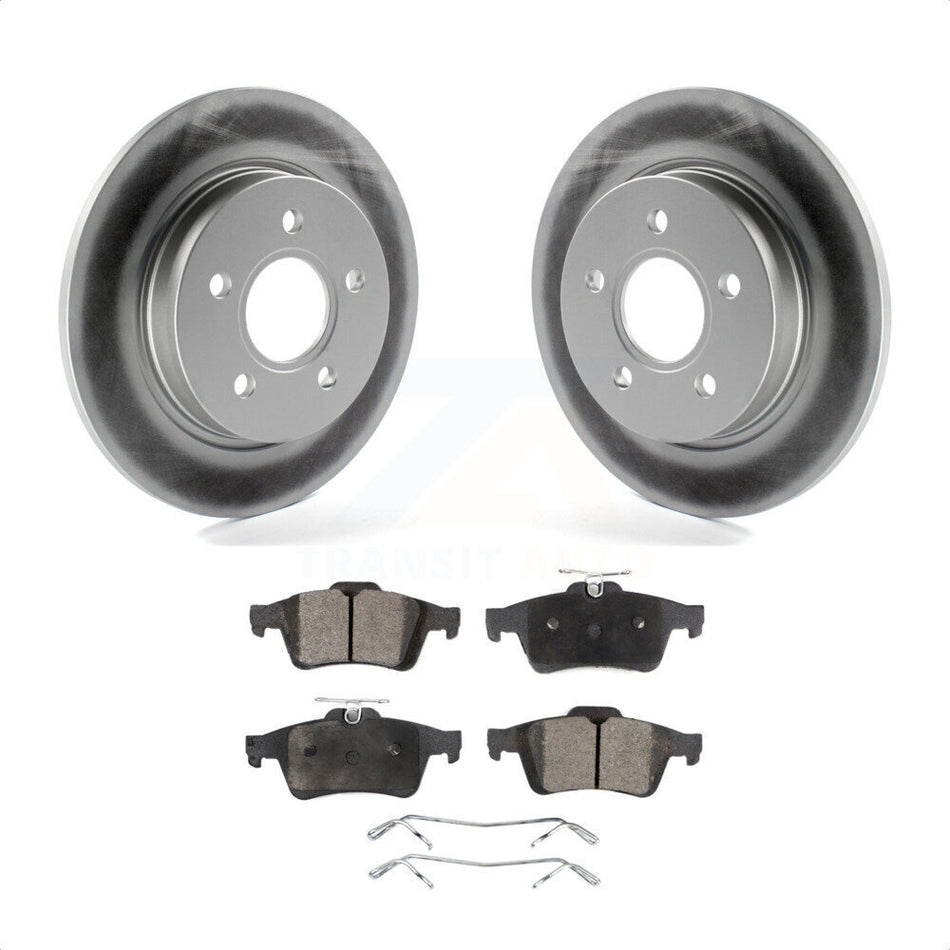 Rear Coated Disc Brake Rotors And Semi-Metallic Pads Kit For Ford Focus KGF-101283 by Transit Auto