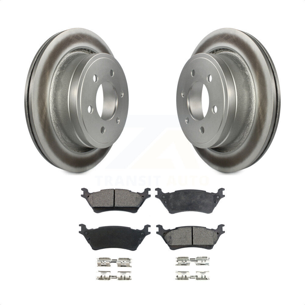 Rear Coated Disc Brake Rotors And Semi-Metallic Pads Kit For Ford F-150 KGF-101284 by Transit Auto