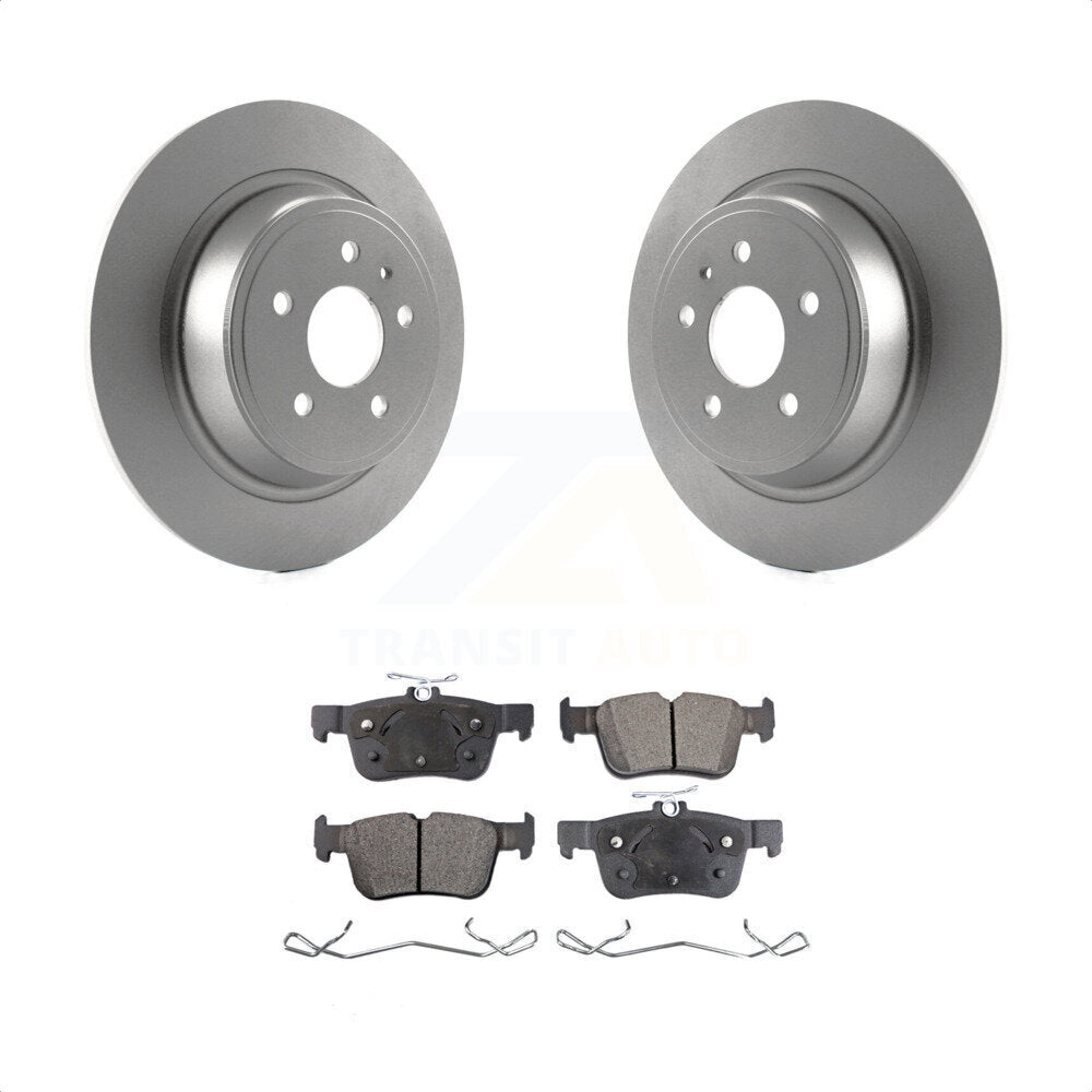 Rear Coated Disc Brake Rotors And Semi-Metallic Pads Kit For Ford Fusion Escape Lincoln MKC MKZ MKX Continental KGF-101290 by Transit Auto