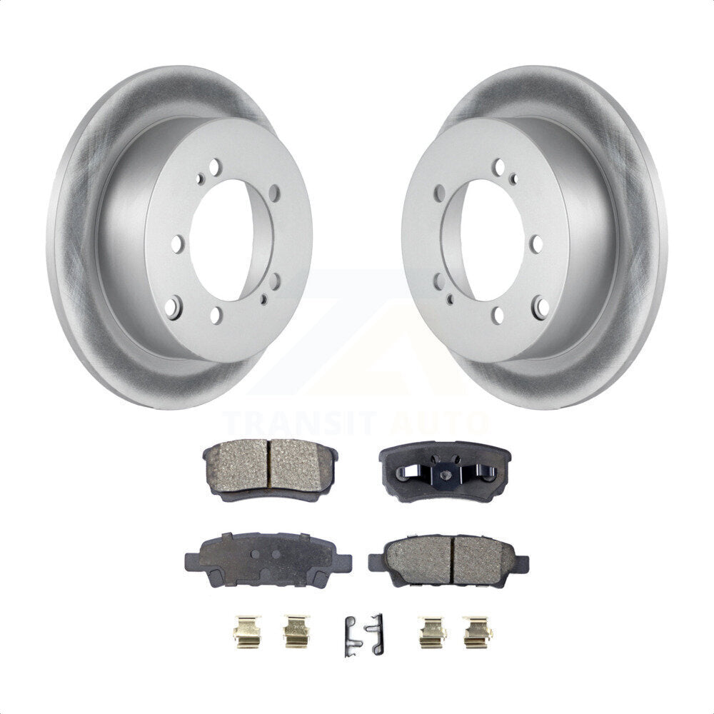 Rear Coated Disc Brake Rotors And Semi-Metallic Pads Kit For Mitsubishi Lancer Outlander KGF-101297 by Transit Auto