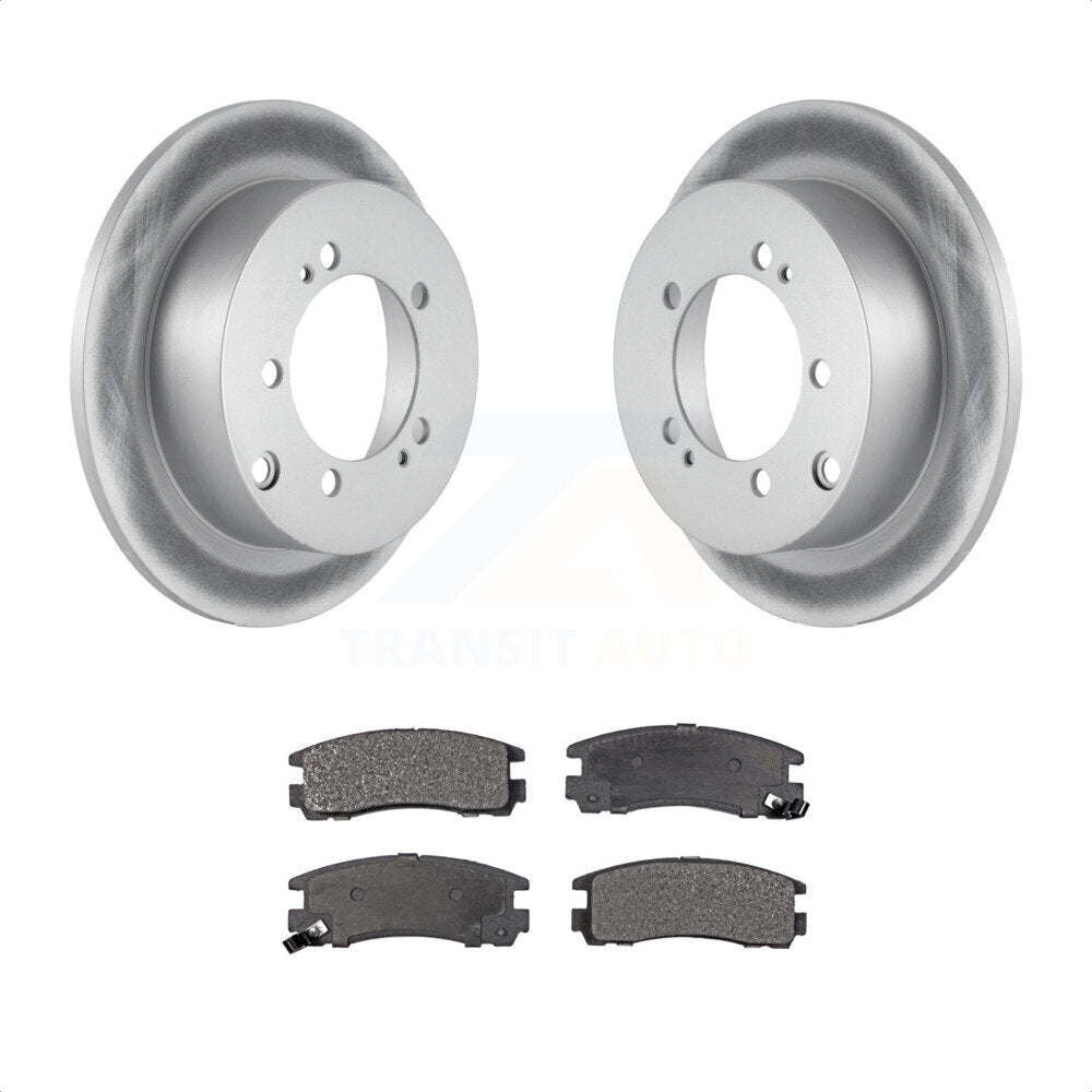 Rear Coated Disc Brake Rotors And Semi-Metallic Pads Kit For Mitsubishi Chrysler Sebring Dodge Eclipse Stratus Galant Avenger Eagle Talon KGF-101298 by Transit Auto