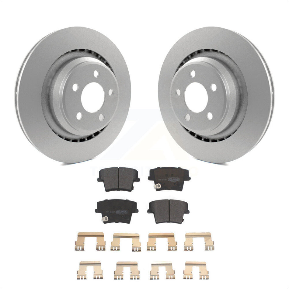 Rear Coated Disc Brake Rotors And Semi-Metallic Pads Kit For 2015 Dodge Charger R T Scat Pack with 6.4L KGF-101312 by Transit Auto