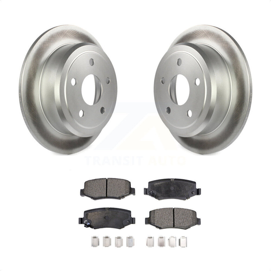 Rear Coated Disc Brake Rotors And Semi-Metallic Pads Kit For Jeep Wrangler JK KGF-101316 by Transit Auto