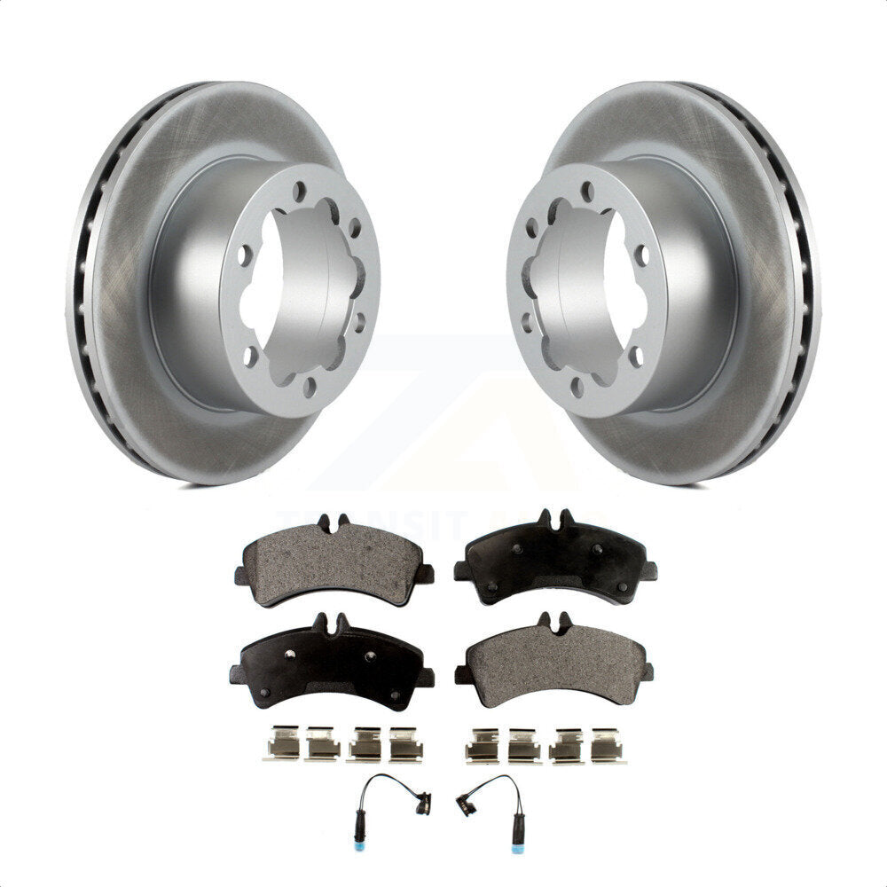 Rear Coated Disc Brake Rotors And Semi-Metallic Pads Kit For Sprinter 3500 Mercedes-Benz Dodge Freightliner KGF-101320 by Transit Auto