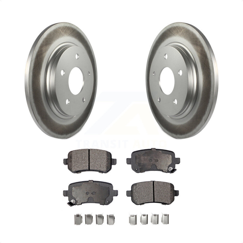 Rear Coated Disc Brake Rotors And Semi-Metallic Pads Kit For Dodge Grand Caravan Chrysler Town & Country Journey Volkswagen Routan Ram C/V KGF-101323 by Transit Auto