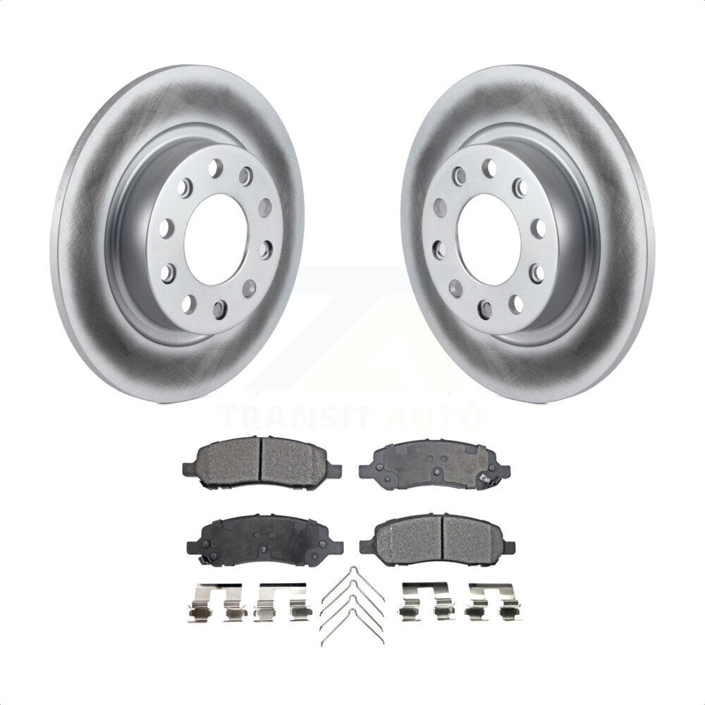 Rear Coated Disc Brake Rotors And Semi-Metallic Pads Kit For 2013-2016 Dodge Dart KGF-101332 by Transit Auto