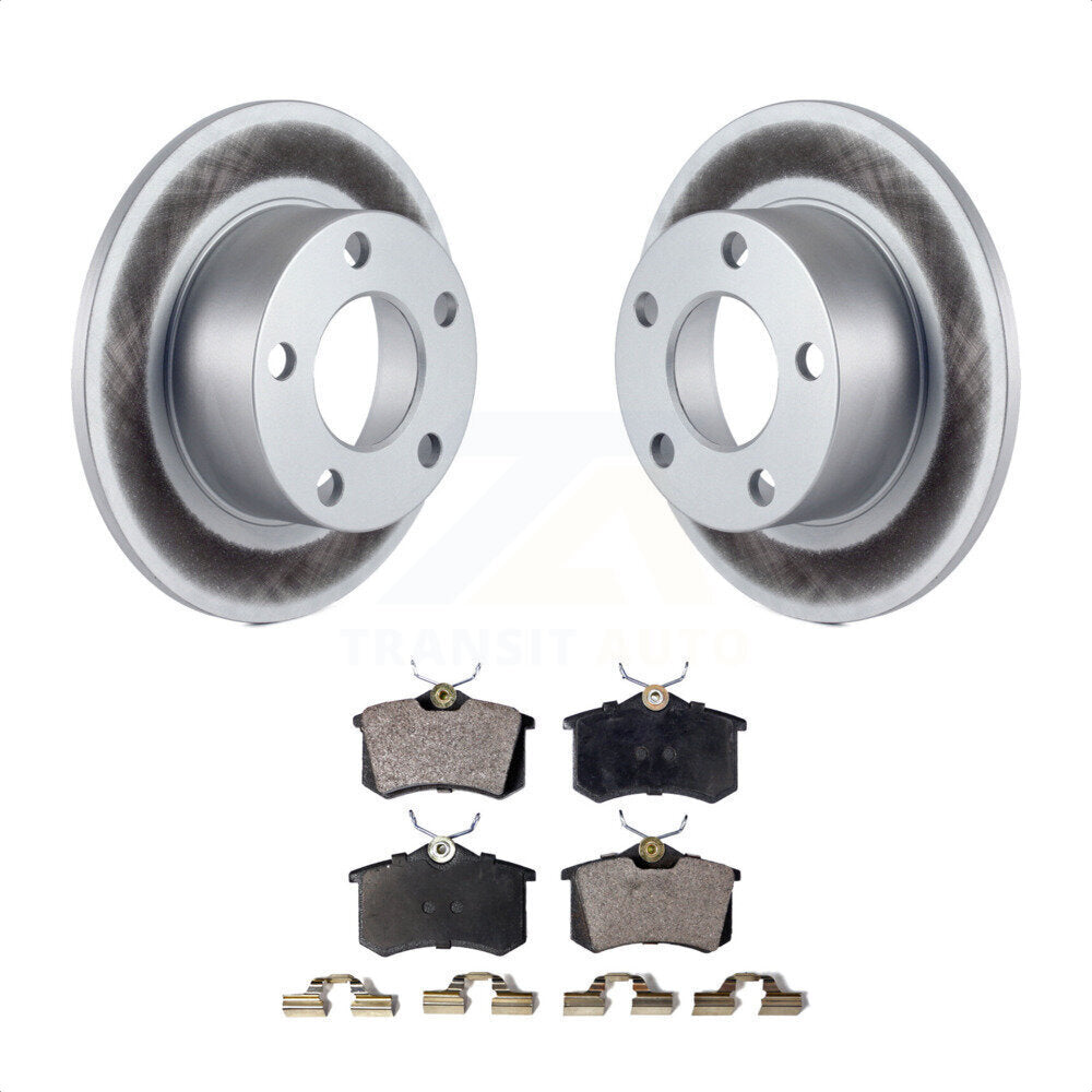 Rear Coated Disc Brake Rotors And Semi-Metallic Pads Kit For Volkswagen Passat Audi A6 KGF-101344 by Transit Auto