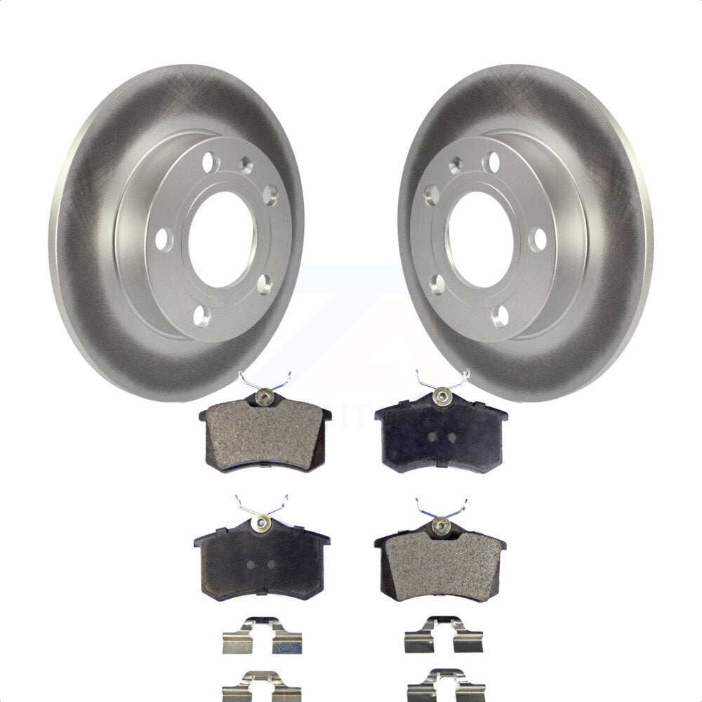 Rear Coated Disc Brake Rotors And Semi-Metallic Pads Kit For Audi A4 S4 KGF-101345 by Transit Auto