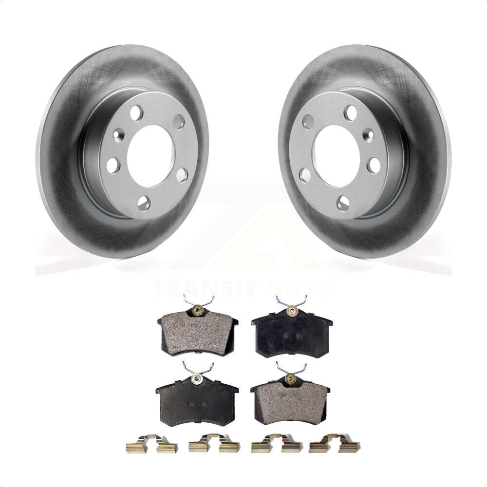 Rear Coated Disc Brake Rotors And Semi-Metallic Pads Kit For Volkswagen Jetta Beetle Golf Audi TT City KGF-101357 by Transit Auto