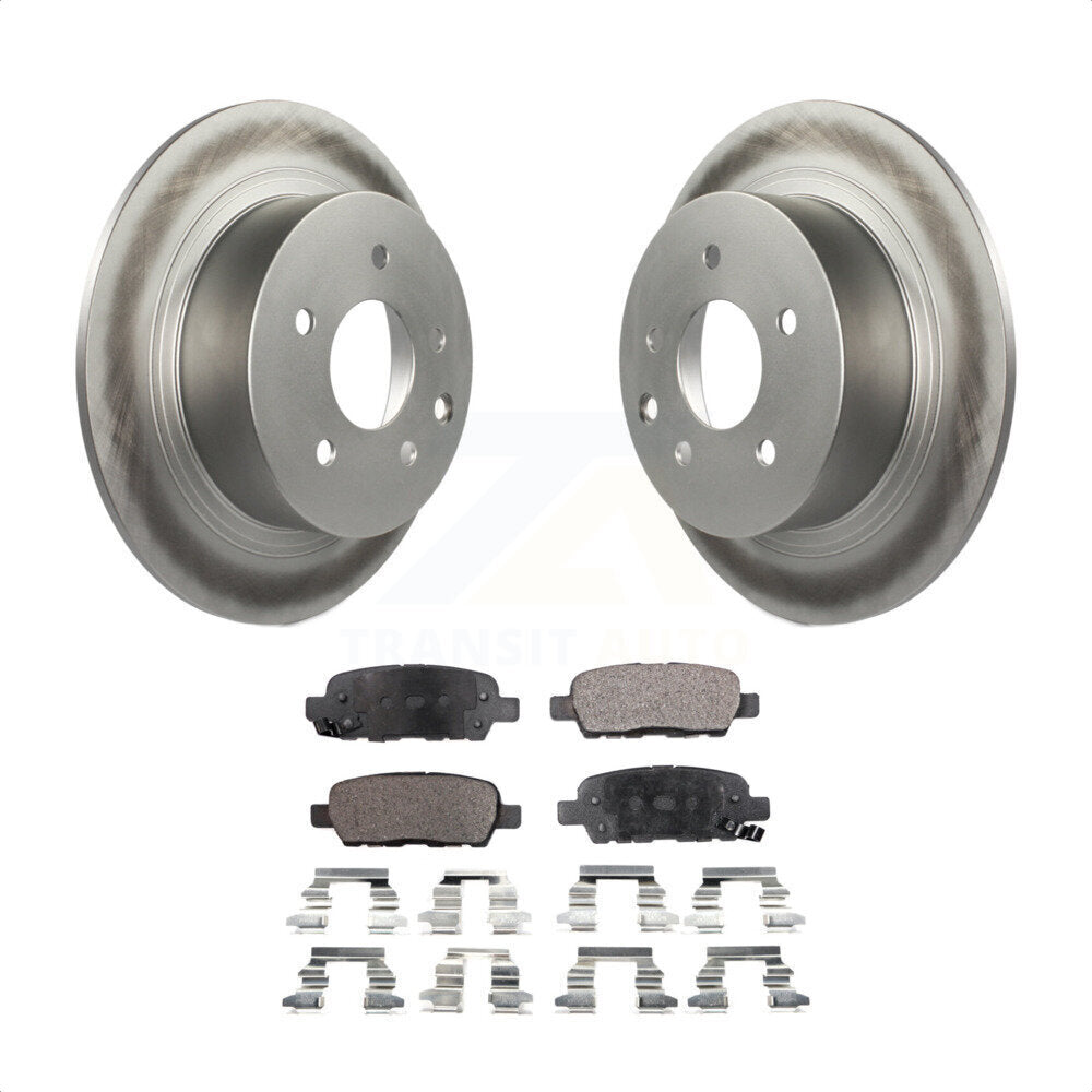 Rear Coated Disc Brake Rotors And Semi-Metallic Pads Kit For Nissan Altima Sentra Maxima Juke KGF-101366 by Transit Auto