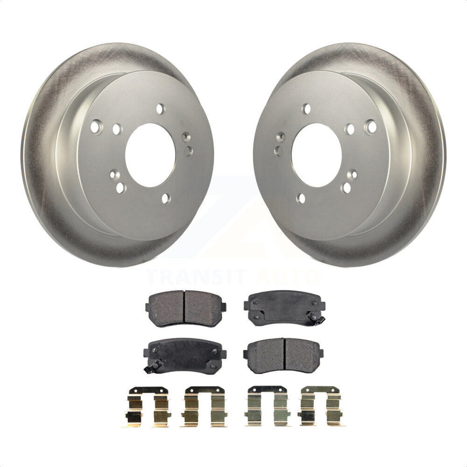 Rear Coated Disc Brake Rotors And Semi-Metallic Pads Kit For Hyundai Tucson Kia Sportage AWD KGF-101371 by Transit Auto