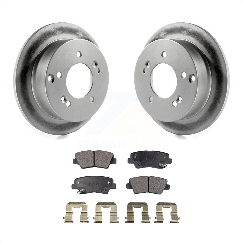 Rear Coated Disc Brake Rotors And Semi-Metallic Pads Kit For Hyundai Sonata 2.4L KGF-101374 by Transit Auto