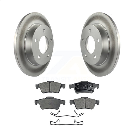 Rear Coated Disc Brake Rotors And Semi-Metallic Pads Kit For 2004-2005 Mazda 3 2.0L KGF-101400 by Transit Auto