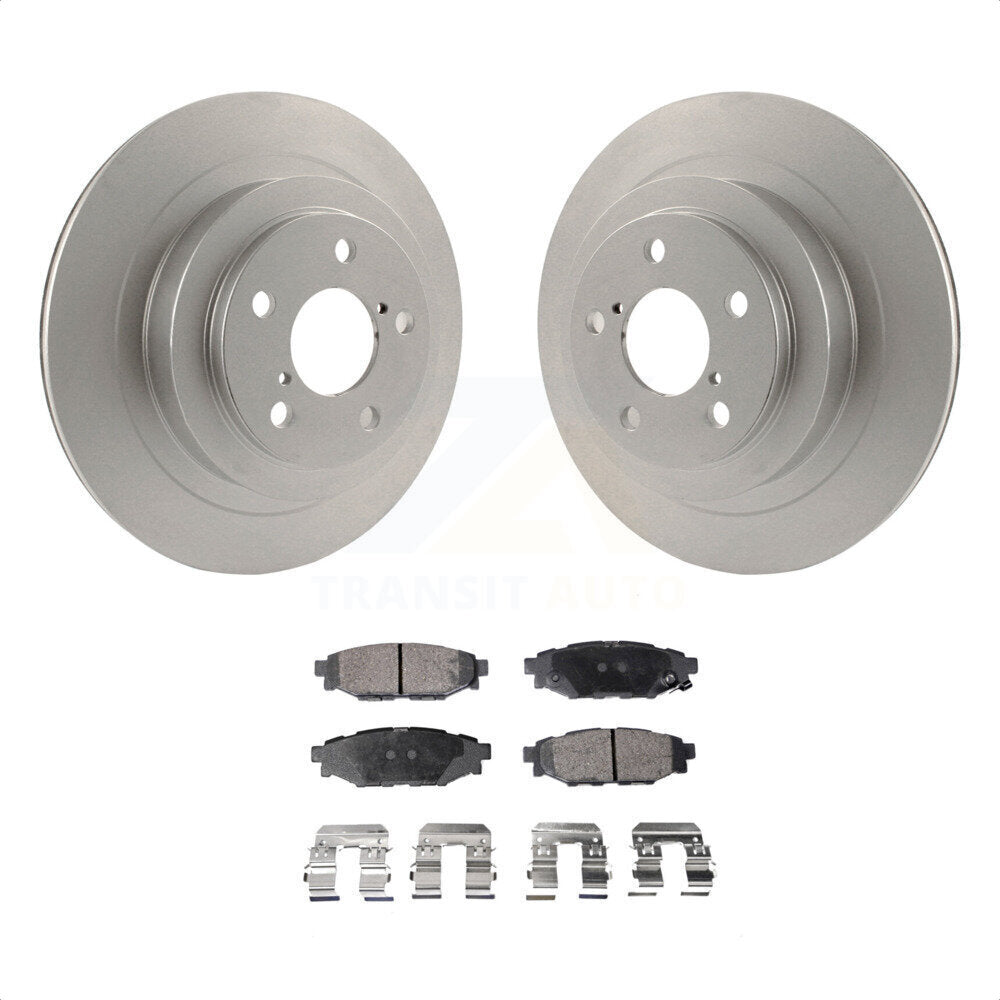 Rear Coated Disc Brake Rotors And Semi-Metallic Pads Kit For Subaru Legacy KGF-101414 by Transit Auto